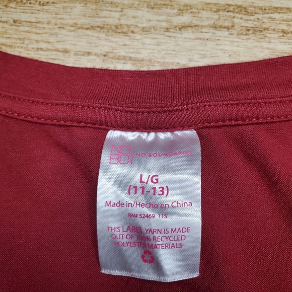 No Boundaries Burgundy Tie Waist Top Sz L - Picture 5 of 5
